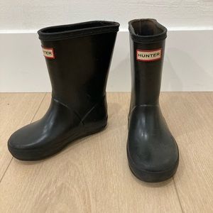 Kids Black Hunter Rubber Rain Boots Shoes 8